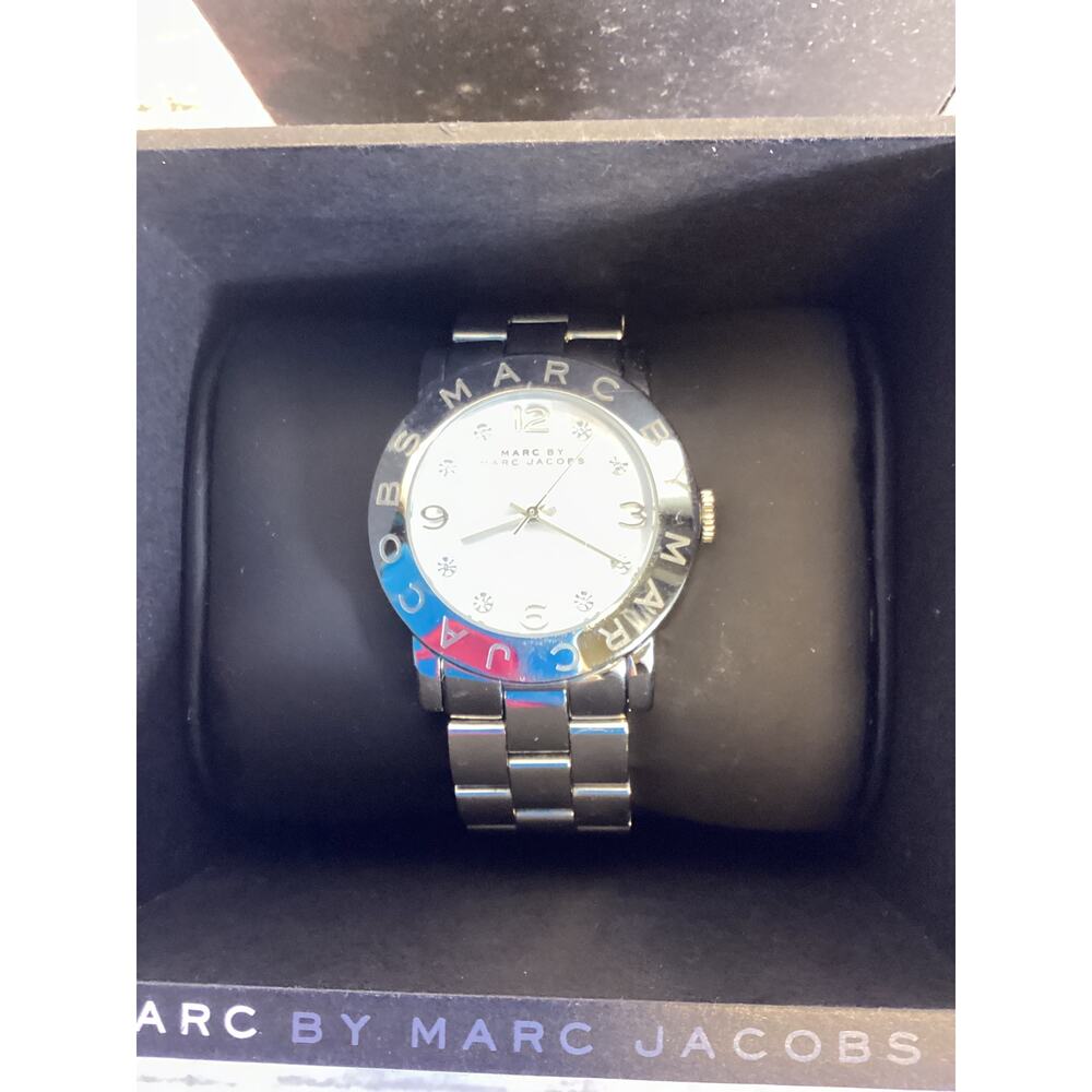 Marc By Marc Jacobs Amy Dress Watch Women 36mm Silver Tone New